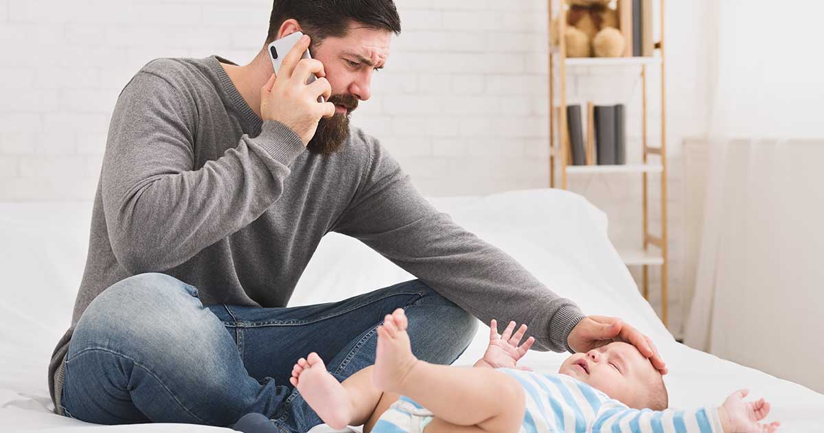father with a baby